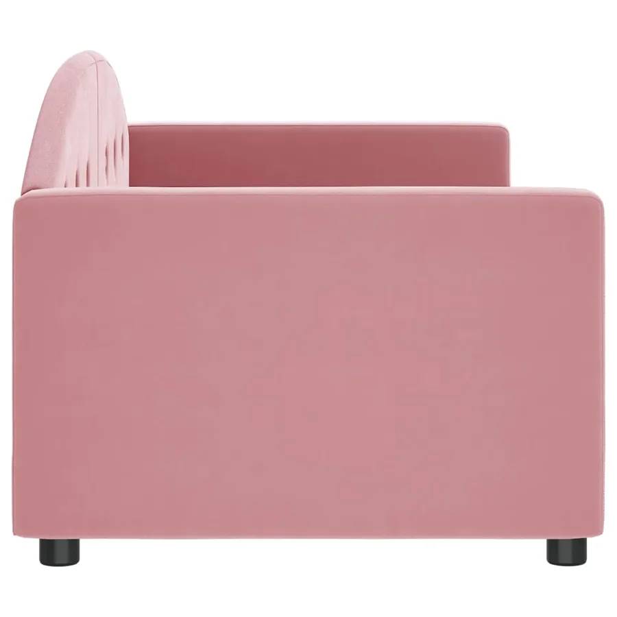Lit de repos sans matelas rose 80x200 cm velours - 4