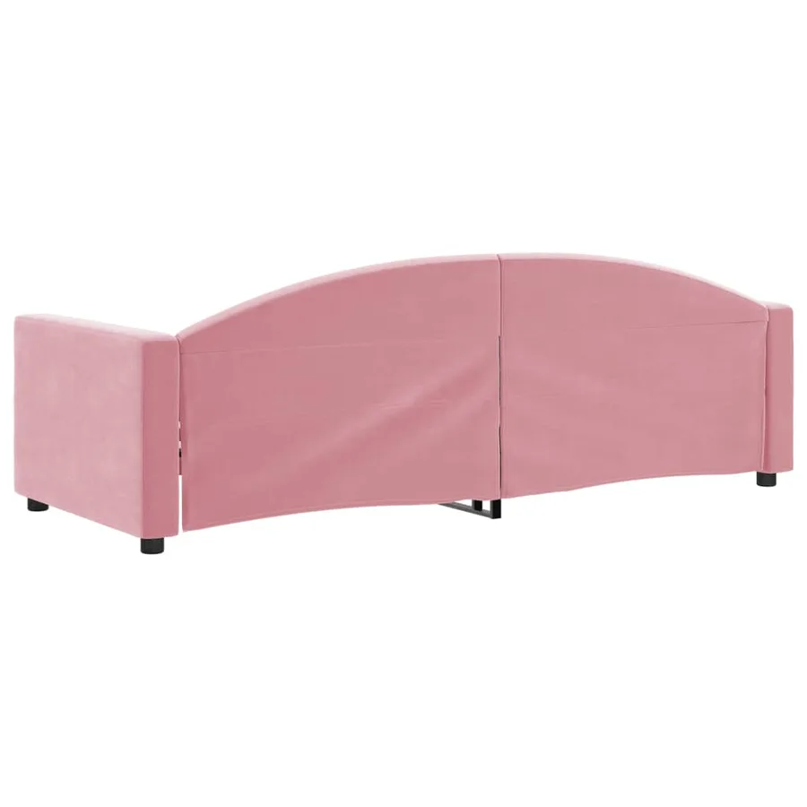 Lit de repos sans matelas rose 80x200 cm velours - 5
