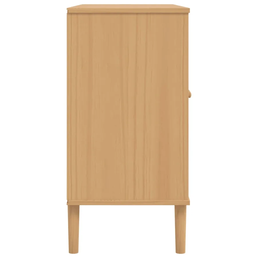 Buffet SENJA aspect rotin marron 112x40x80cm bois massif de pin - 7