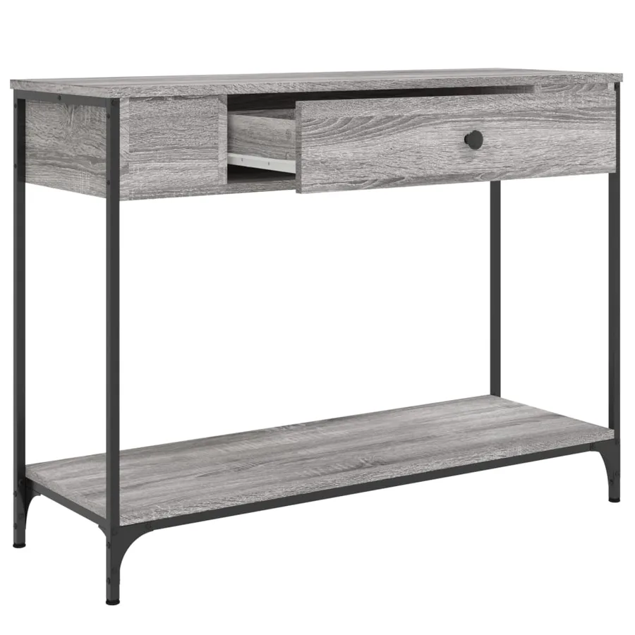 Table console sonoma gris 100x34,5x75 cm bois d'ingénierie - 3