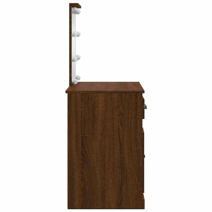 Coiffeuse avec lumières LED chêne marron 90x42x132,5 cm - 6