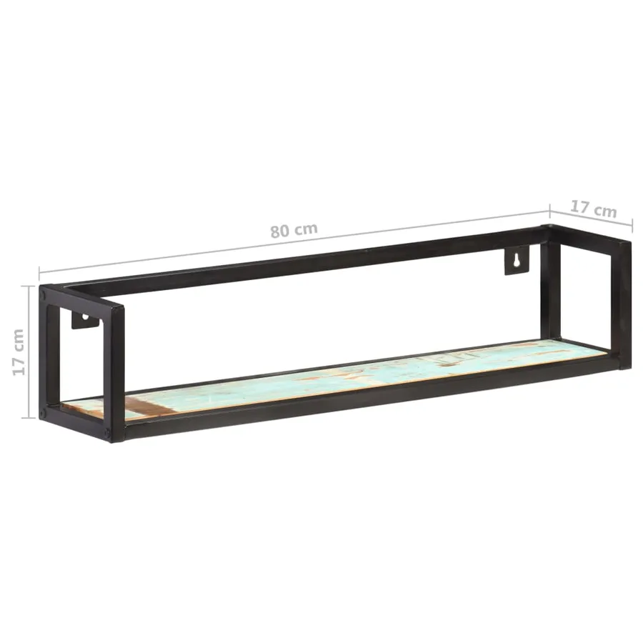 Étagères murales 2 pcs 80 cm Bois de récupération massif - 7