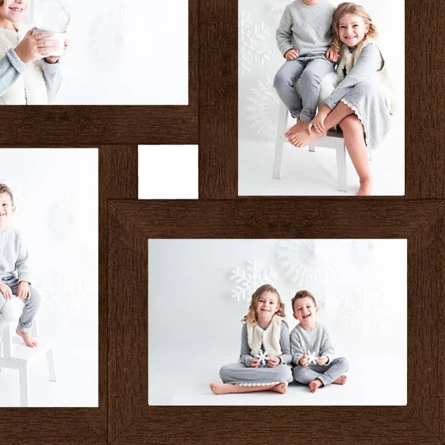 Collage de cadres photo pour photo de 4x(13x18 cm) Marron MDF - 5