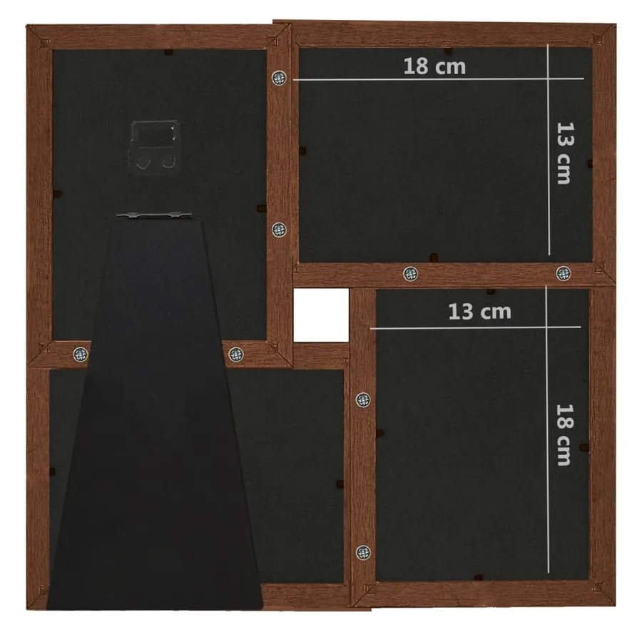 Collage de cadres photo pour photo de 4x(13x18 cm) Marron MDF - 8