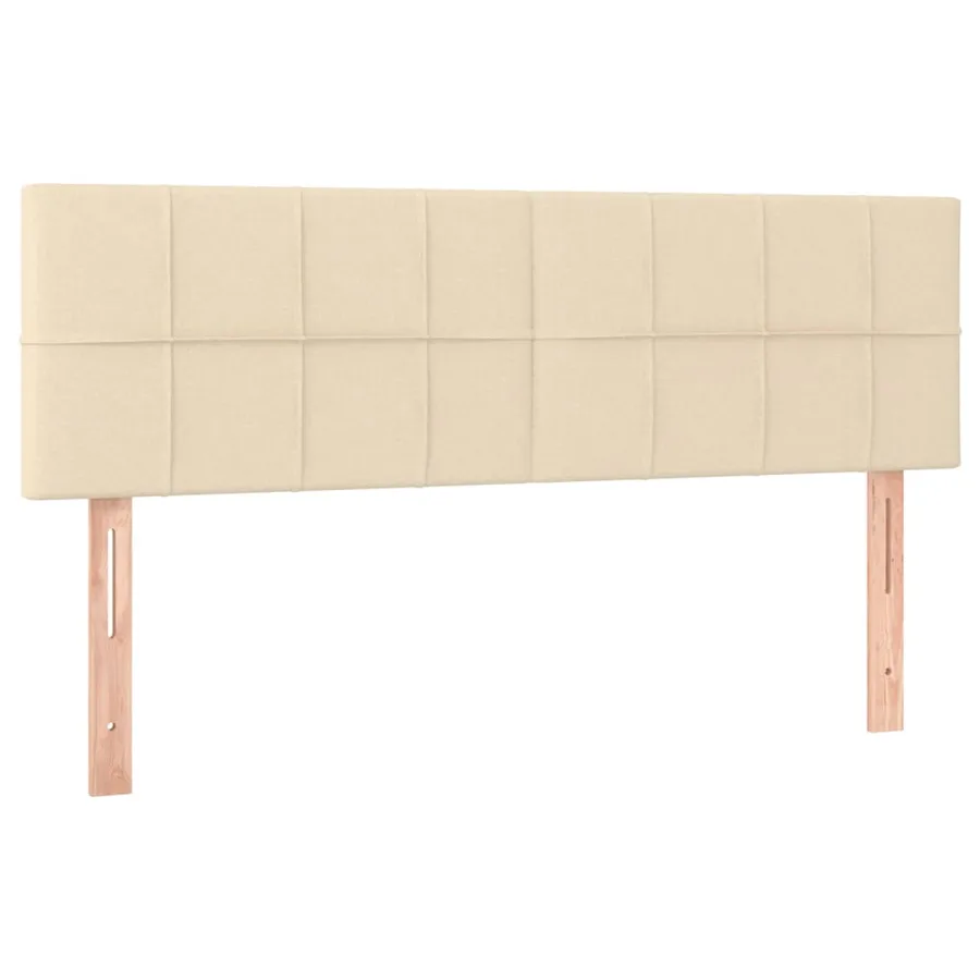 Sommier à lattes de lit avec matelas Crème 140x190 cm Tissu - 6