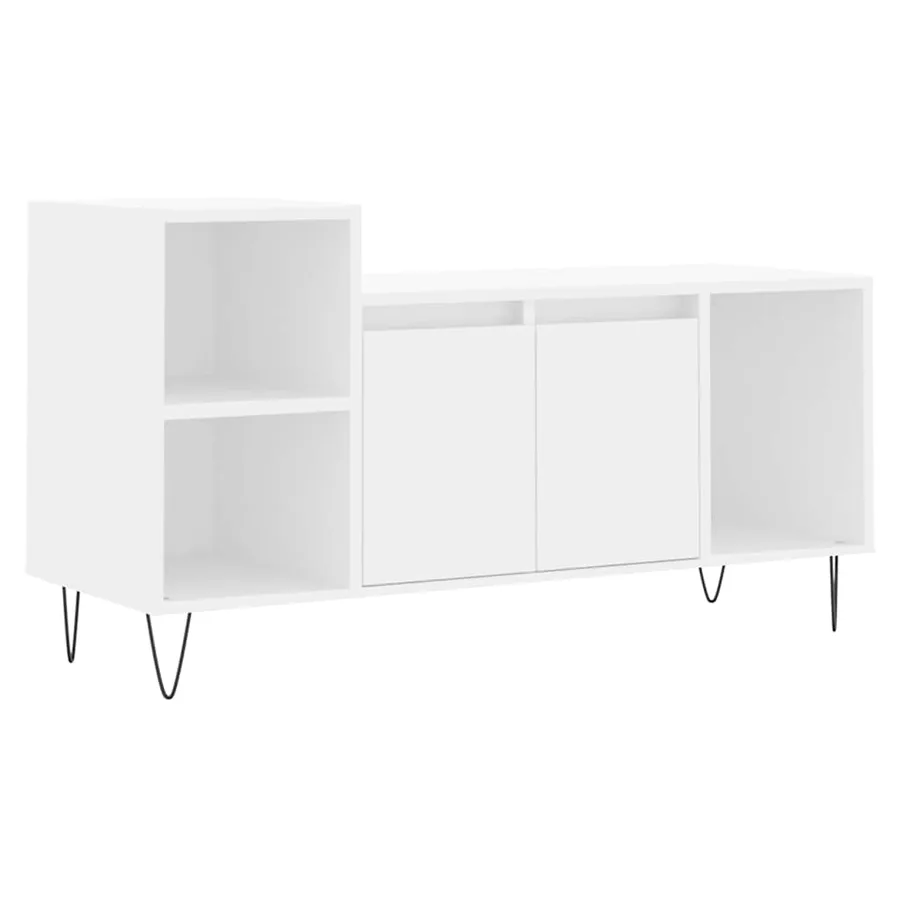 Meuble TV Blanc 100x35x55 cm Bois d'ingénierie - 2