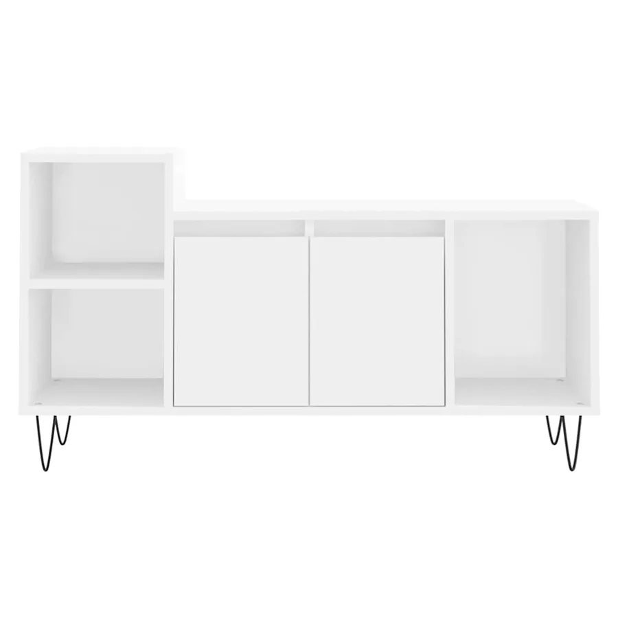 Meuble TV Blanc 100x35x55 cm Bois d'ingénierie - 5