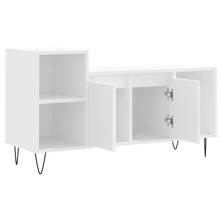 Meuble TV Blanc 100x35x55 cm Bois d'ingénierie - 6