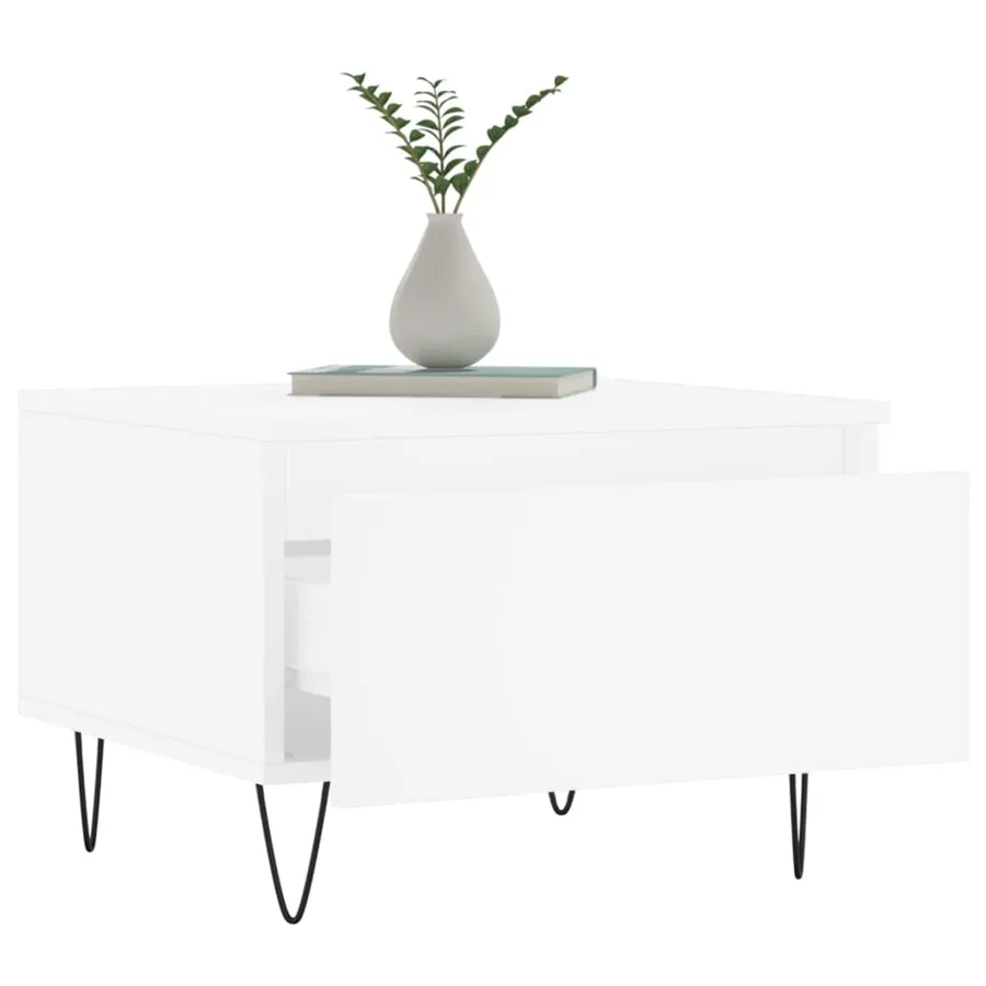 Tables basses 2 pcs blanc 50x46x35 cm bois d'ingénierie - 4