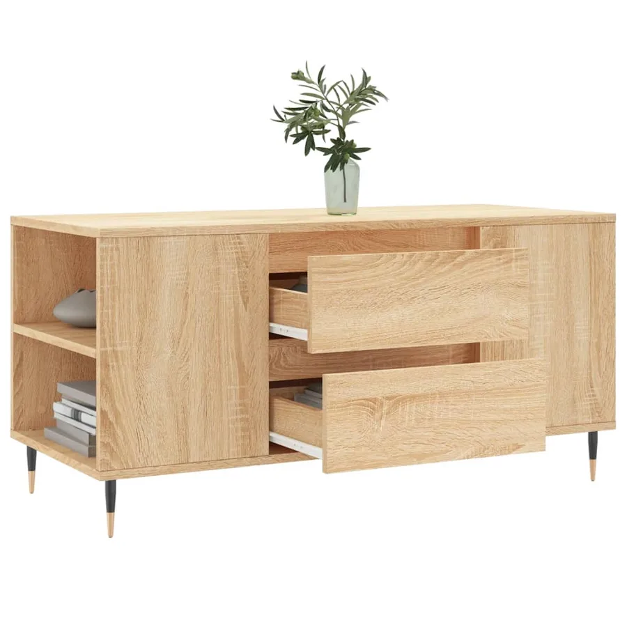 Table basse chêne sonoma 102x44,5x50 cm bois d'ingénierie - 4