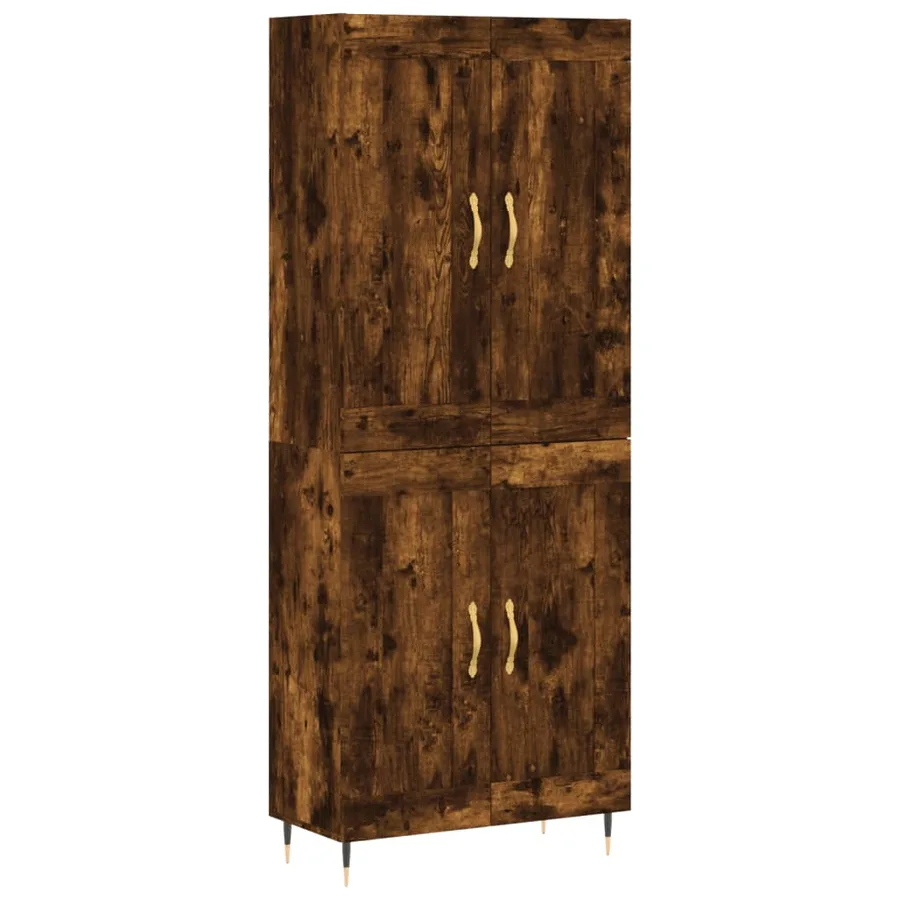 Buffet haut Chêne fumé 69,5x34x180 cm Bois d'ingénierie - 2