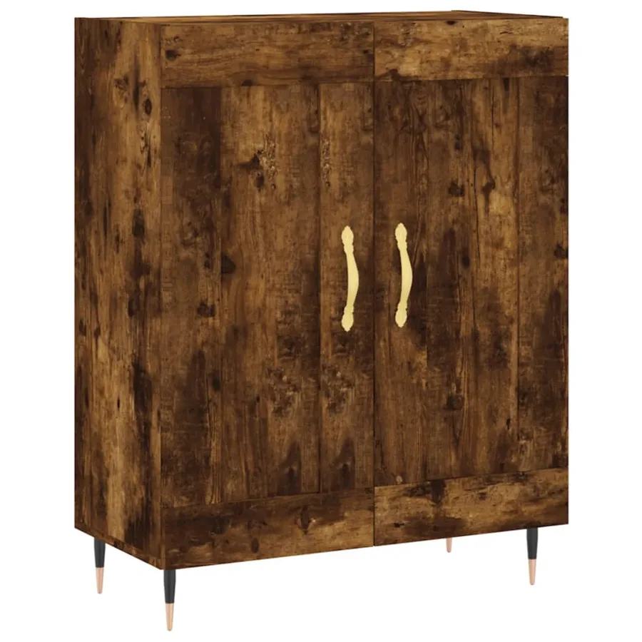 Buffet haut Chêne fumé 69,5x34x180 cm Bois d'ingénierie - 5
