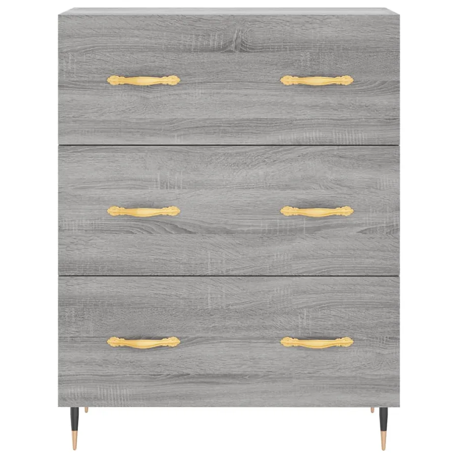 Buffet haut Sonoma gris 69,5x34x180 cm Bois d'ingénierie - 7
