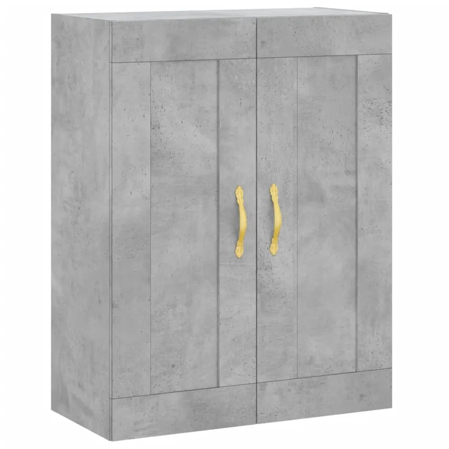 Buffet haut Gris béton 69,5x34x180 cm Bois d'ingénierie - 4