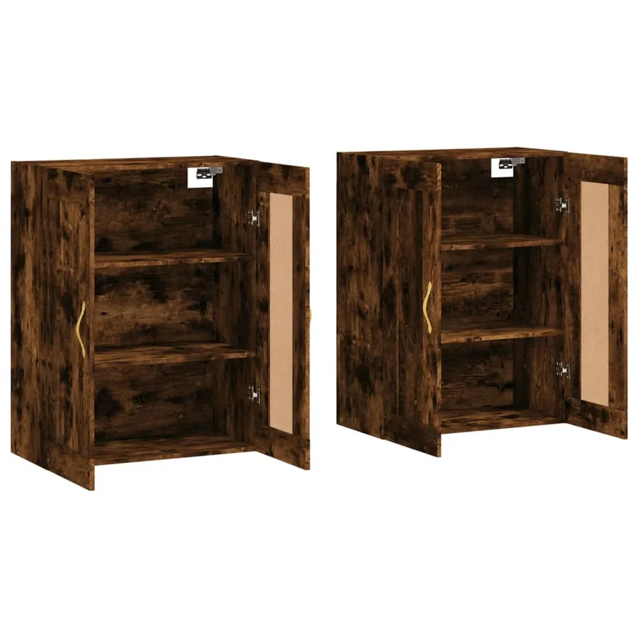 Armoires murales 2 pcs chêne fumé bois d'ingénierie - 4