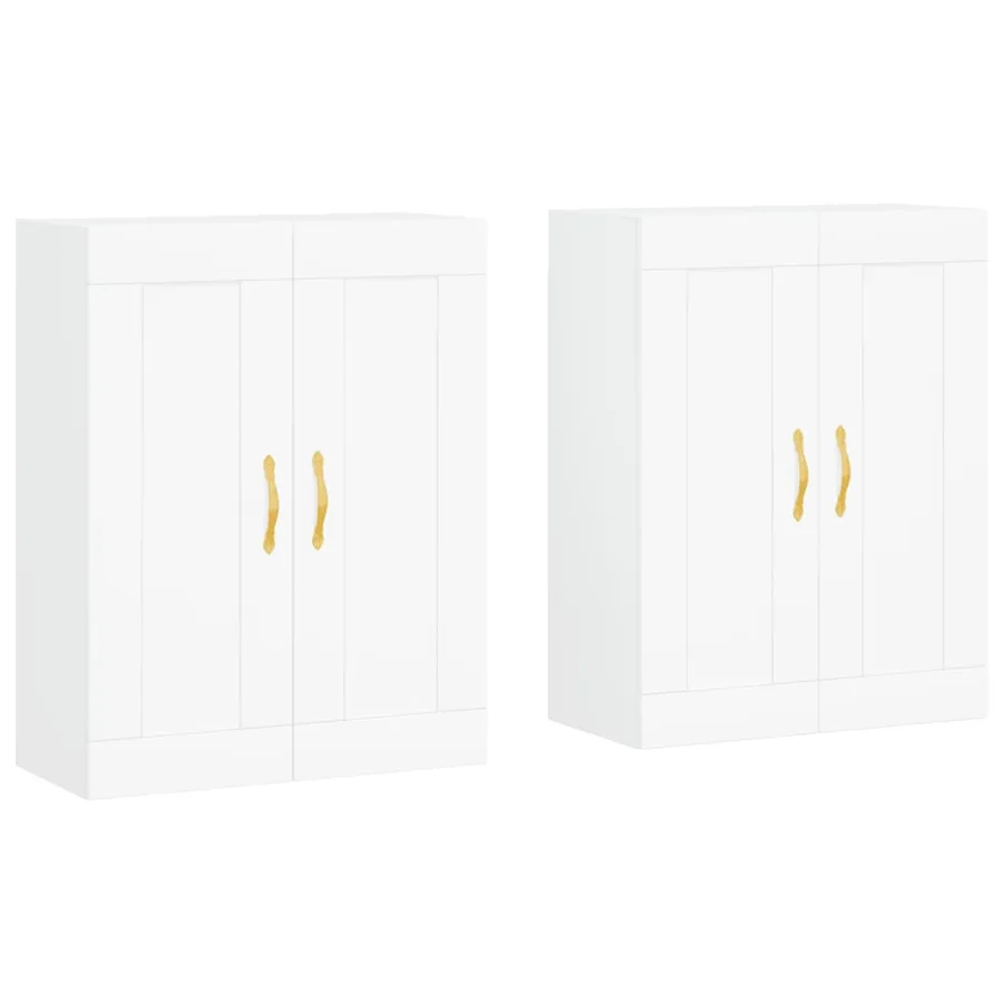Armoires murales 2 pcs blanc bois d'ingénierie - 2