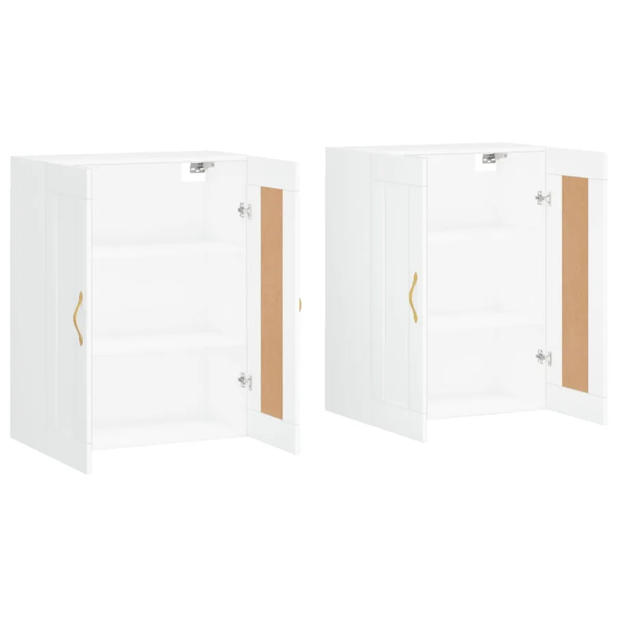 Armoires murales 2 pcs blanc bois d'ingénierie - 4
