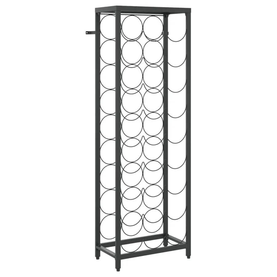 Casier à bouteilles de 27 bouteilles noir 34x18x100cm fer forgé - 2