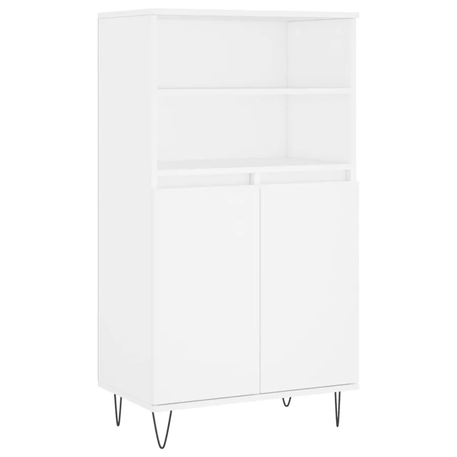 Buffet haut Blanc 60x36x110 cm Bois d'ingénierie - 2