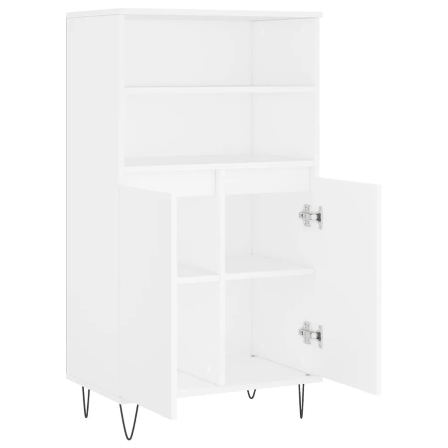 Buffet haut Blanc 60x36x110 cm Bois d'ingénierie - 5