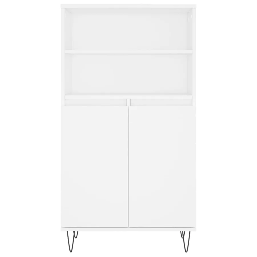 Buffet haut Blanc 60x36x110 cm Bois d'ingénierie - 6