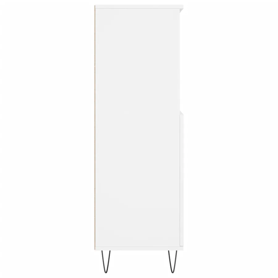 Buffet haut Blanc 60x36x110 cm Bois d'ingénierie - 7