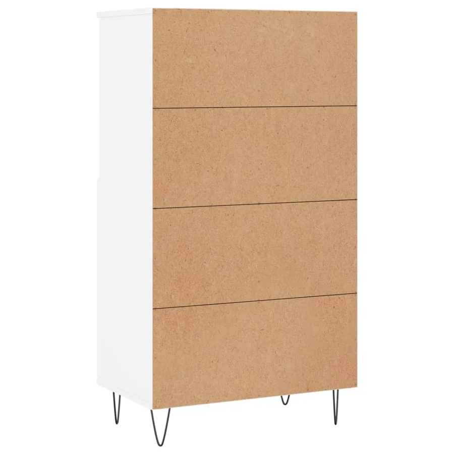 Buffet haut Blanc 60x36x110 cm Bois d'ingénierie - 8