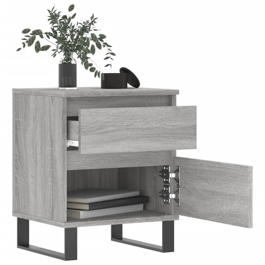 Tables de chevet 2 pcs sonoma gris 40x35x50 cm bois ingénierie - 9