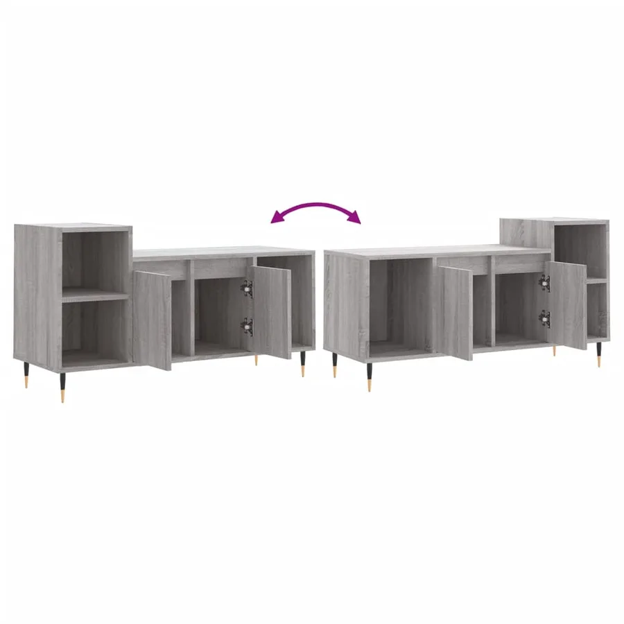 Meuble TV Sonoma gris 100x35x55 cm Bois d'ingénierie - 9