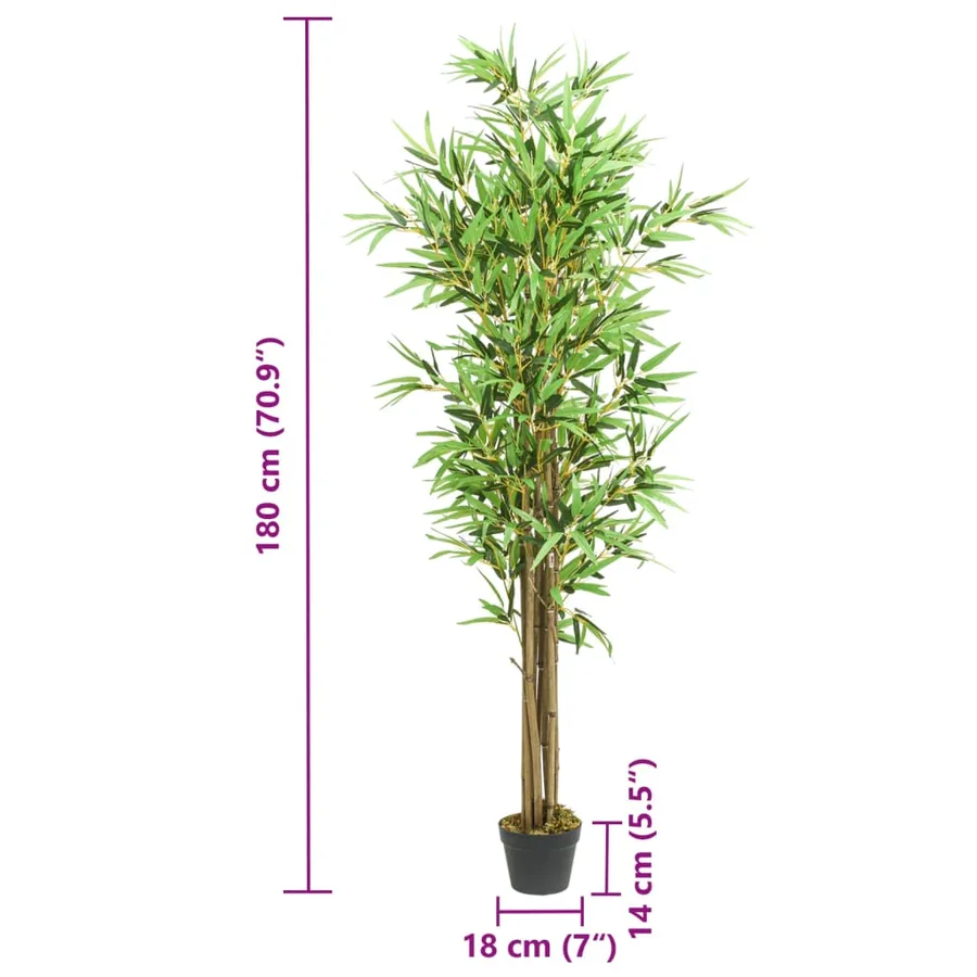 Bambou artificiel 1288 feuilles 180 cm vert - 4