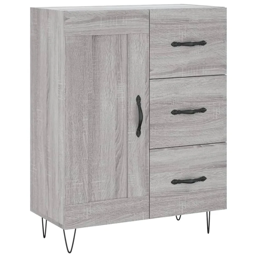 Buffet haut Sonoma gris 69,5x34x180 cm Bois d'ingénierie - 7