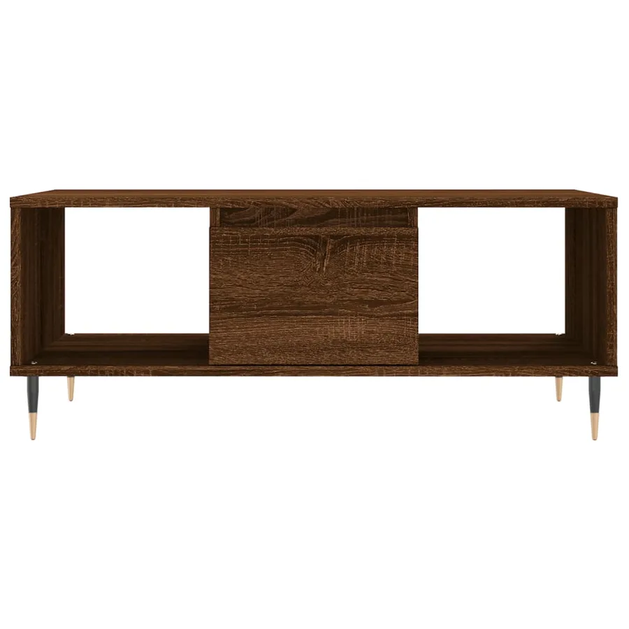 Table basse Chêne marron 90x50x36,5 cm Bois d'ingénierie - 5