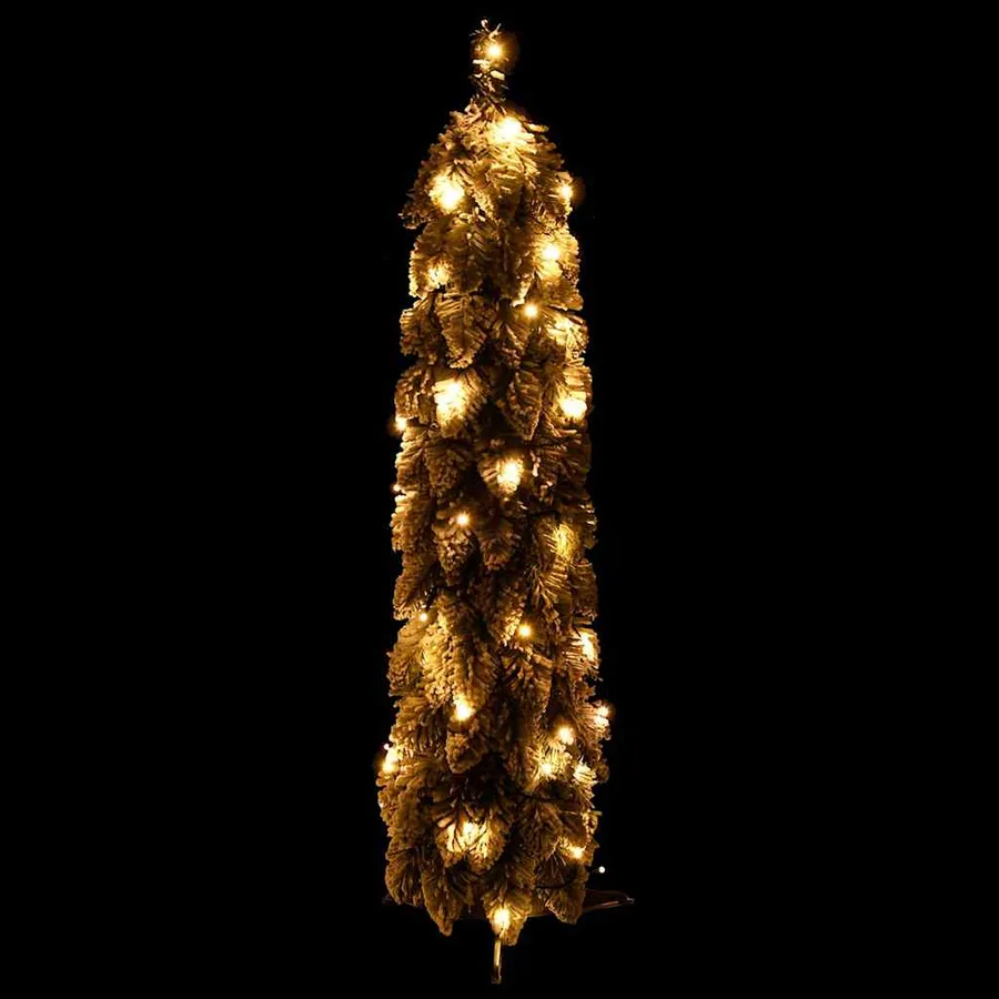 Sapin de Noël artificiel pré-éclairé avec 30 LED/neige floquée - 2