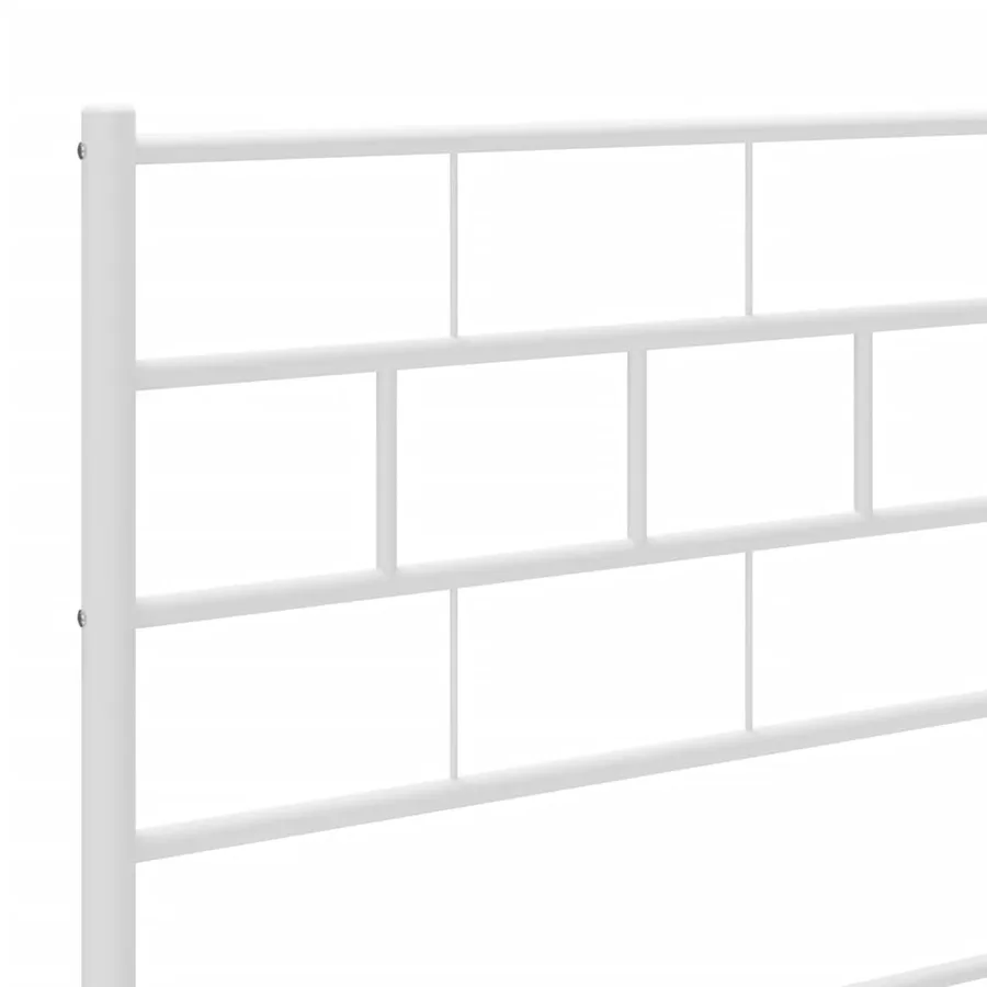Cadre de lit métal sans matelas et tête de lit blanc 140x200 cm - 8