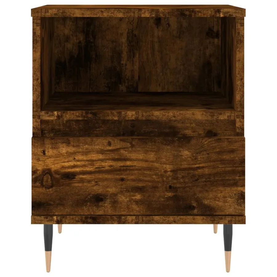 Tables de chevet 2 pcs chêne fumé 40x35x50 cm bois ingénierie - 7
