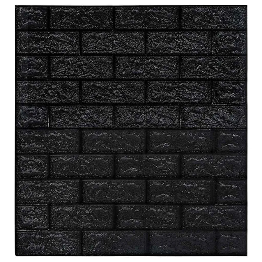 Papier peint 3D autoadhésif Briques 40 pcs Noir - 3