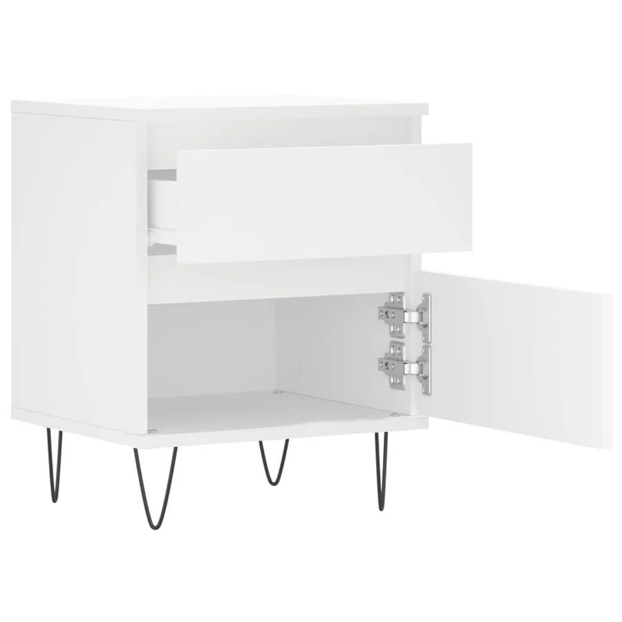 Tables de chevet 2 pcs blanc 40x35x50 cm bois d’ingénierie - 7