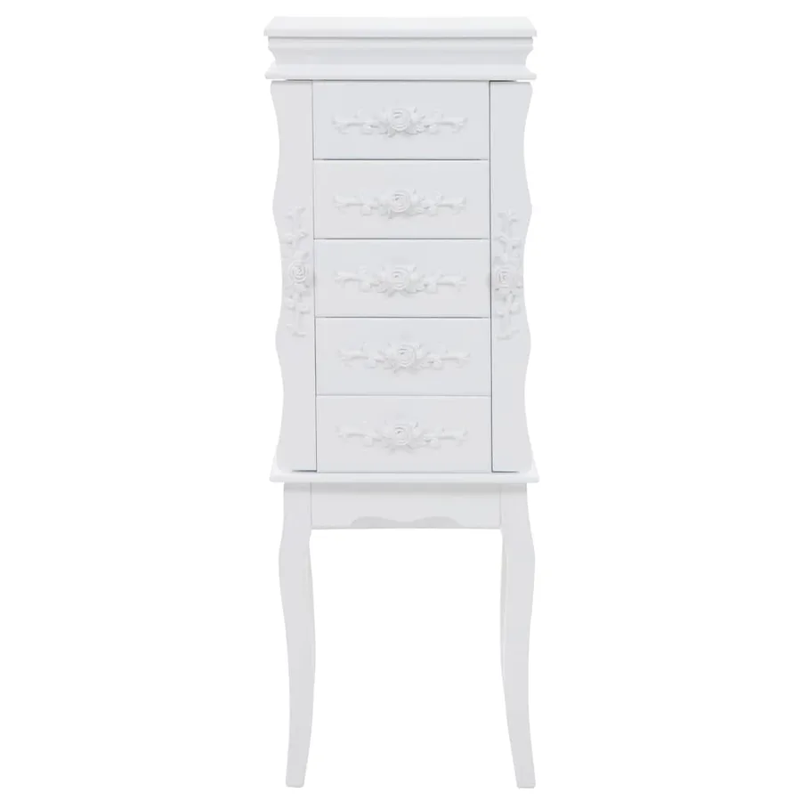 Armoire à bijoux sur pieds Blanc - 3