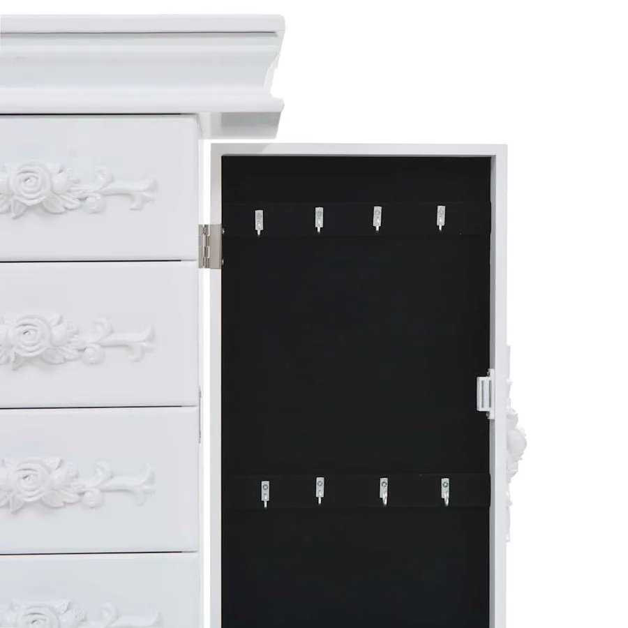 Armoire à bijoux sur pieds Blanc - 7