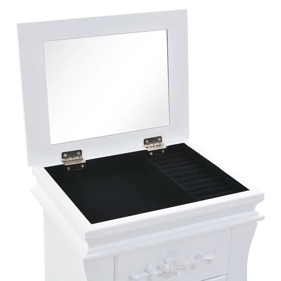 Armoire à bijoux sur pieds Blanc - 8