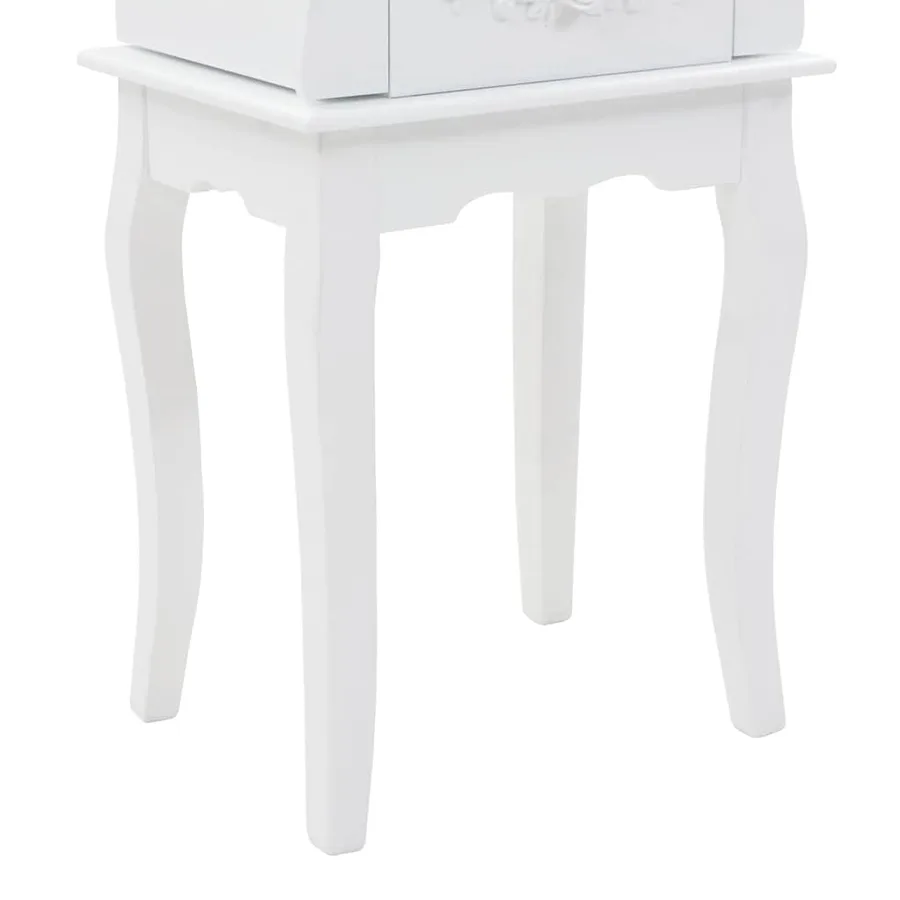 Armoire à bijoux sur pieds Blanc - 9