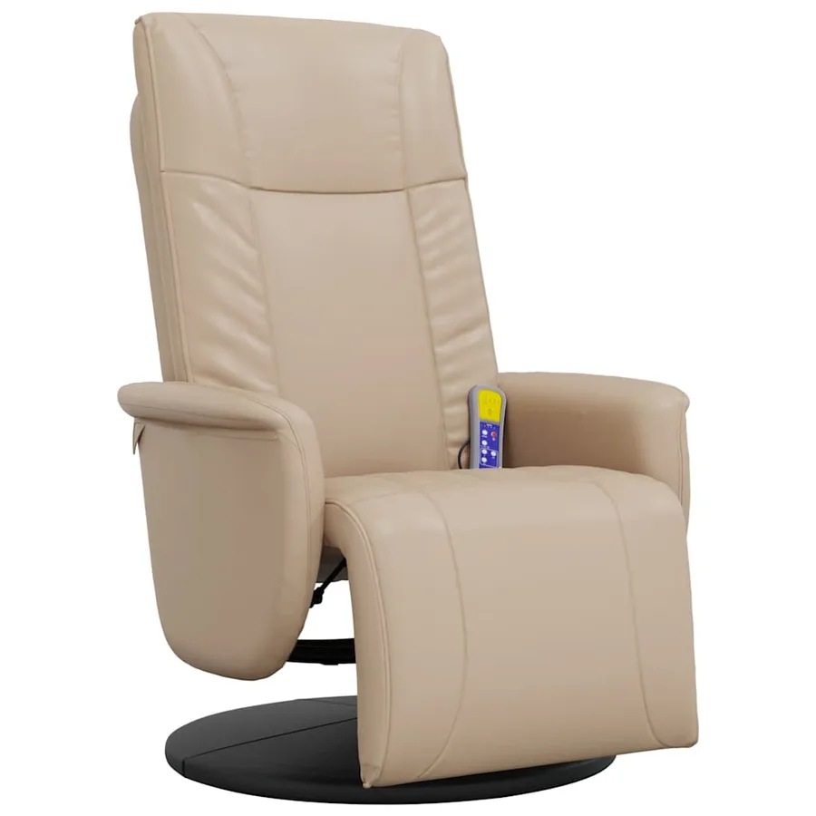 Fauteuil inclinable de massage repose-pieds cappuccino - 3