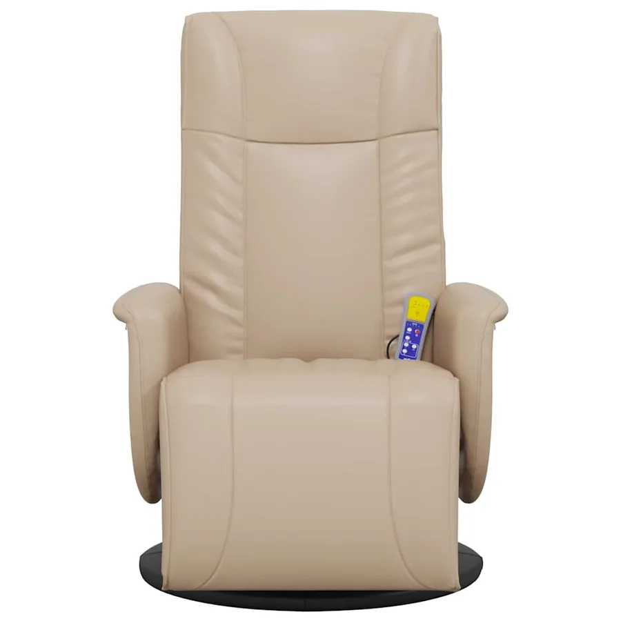 Fauteuil inclinable de massage repose-pieds cappuccino - 4