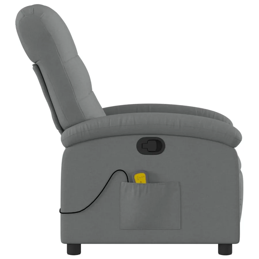 Fauteuil de massage inclinable gris foncé tissu - 5