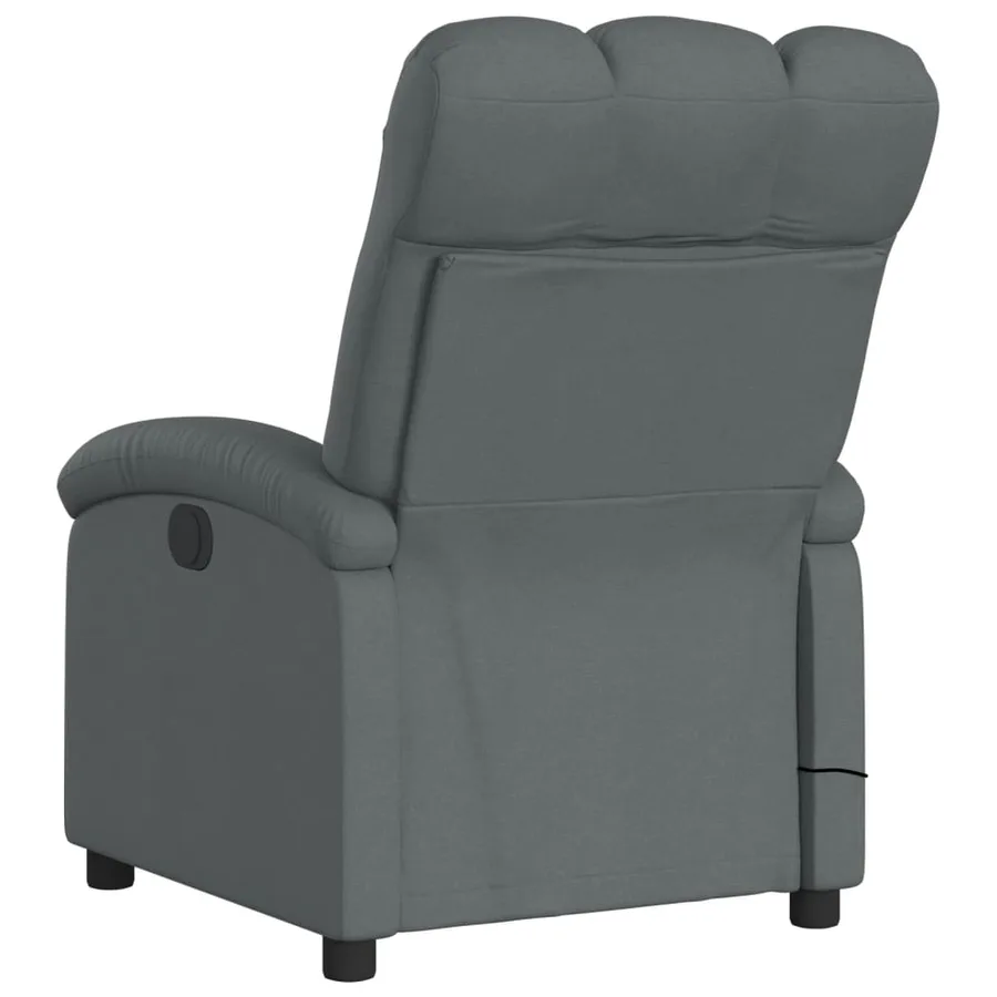 Fauteuil de massage inclinable gris foncé tissu - 6