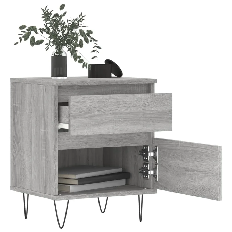 Tables de chevet 2 pcs sonoma gris 40x35x50 cm bois ingénierie - 10