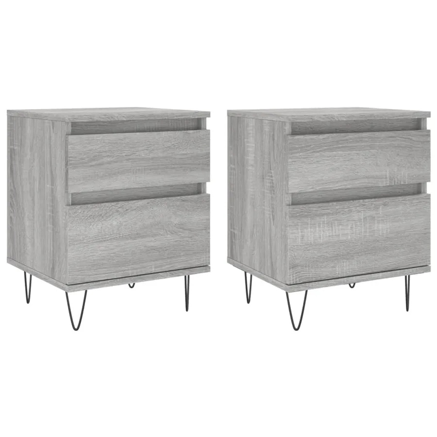 Tables de chevet 2 pcs sonoma gris 40x35x50 cm bois ingénierie - 2