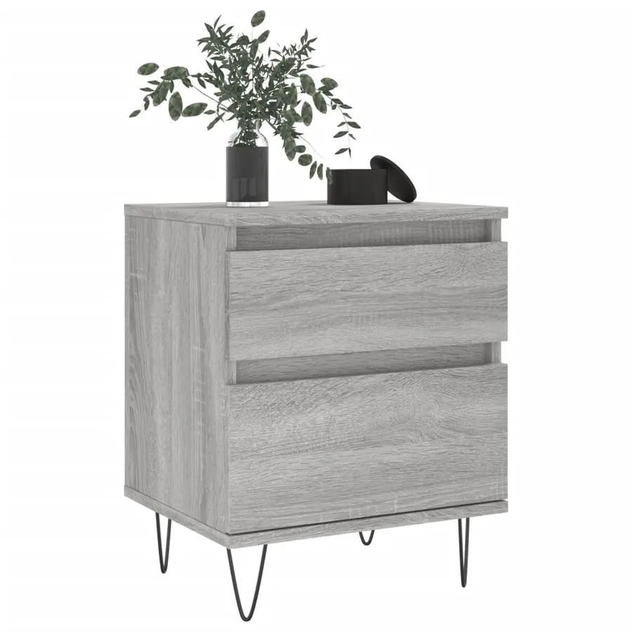 Tables de chevet 2 pcs sonoma gris 40x35x50 cm bois ingénierie - 9