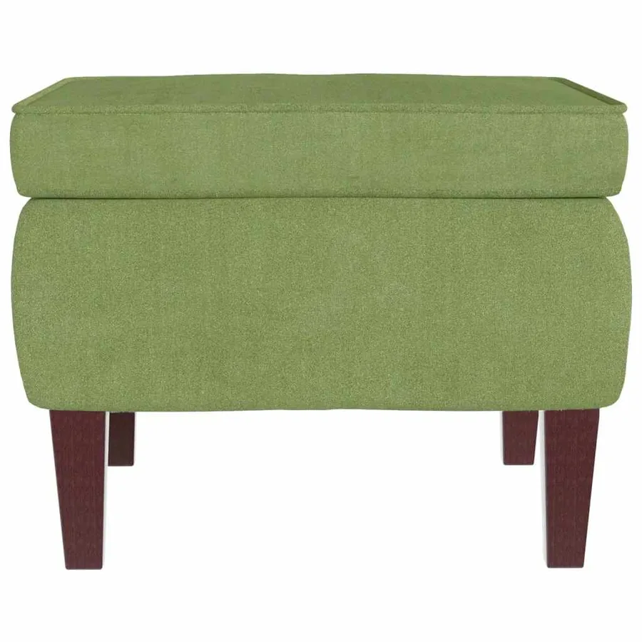 Fauteuil à bascule à oreilles en velours vert clair bois massif - 10