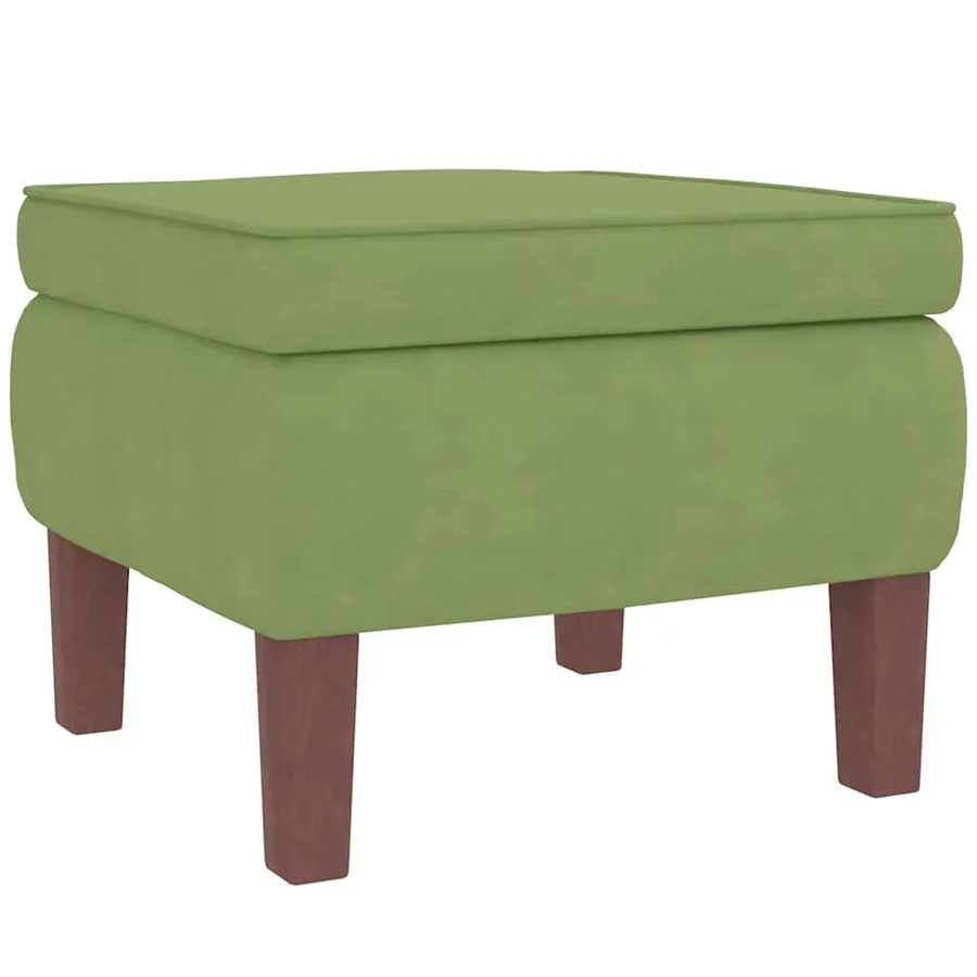 Fauteuil à bascule à oreilles en velours vert clair bois massif - 9